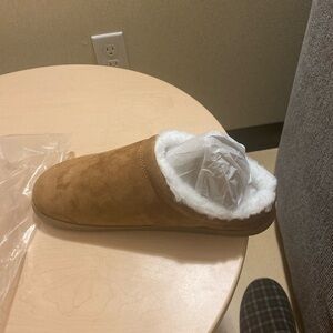 ALO Yoga Chestnut Suede Faux Fur Slide